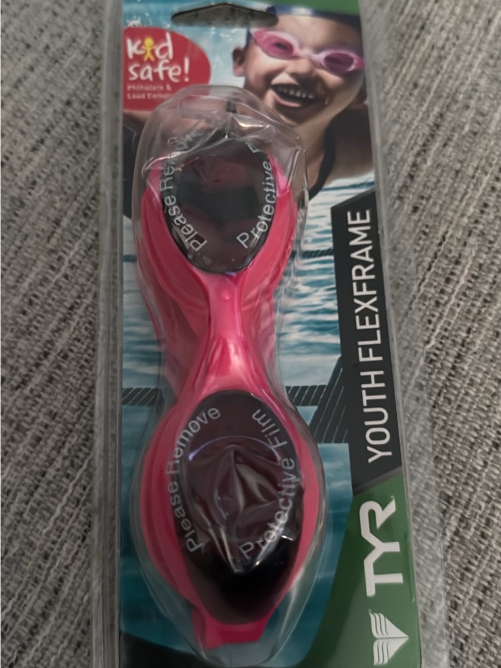 TYR Smoke/Pink Youth Swim Goggles